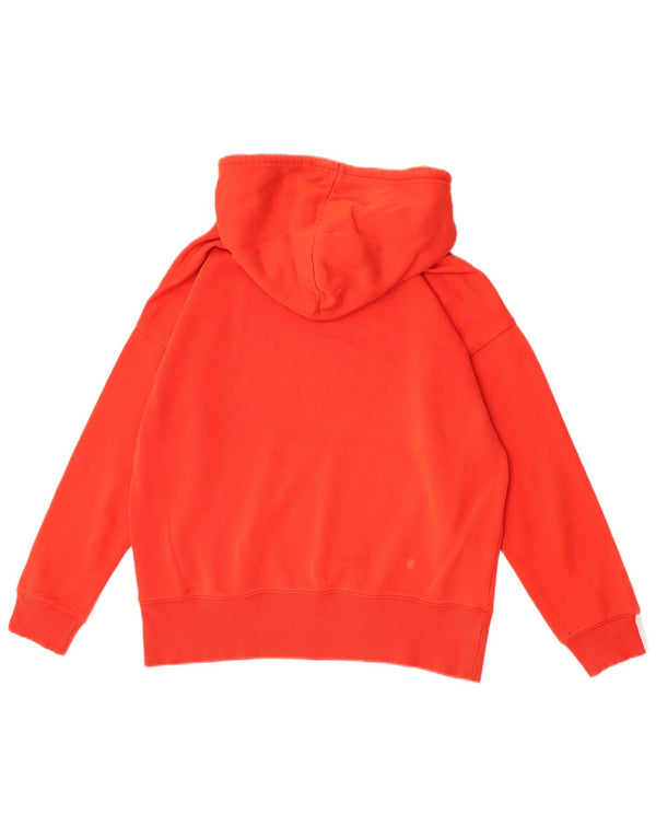 Adidas Womens Graphic Oversized Hoodie Jumper UK 8 Small Red Cotton