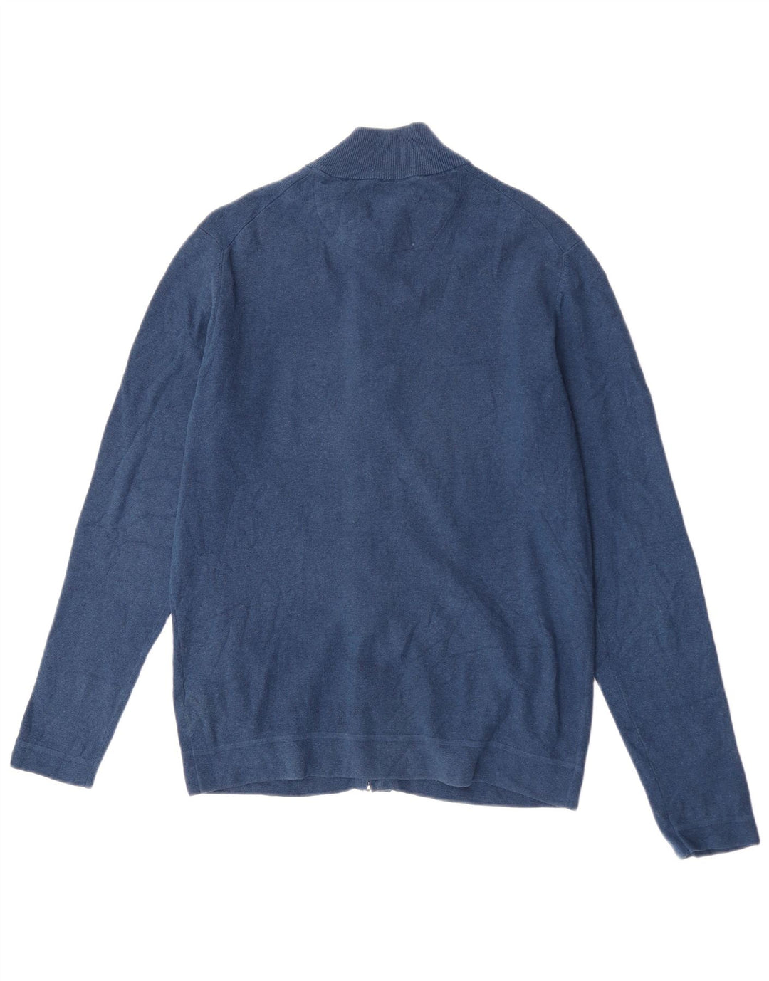 Massimo Dutti Mens Cardigan Sweater XL Navy Blue Cotton