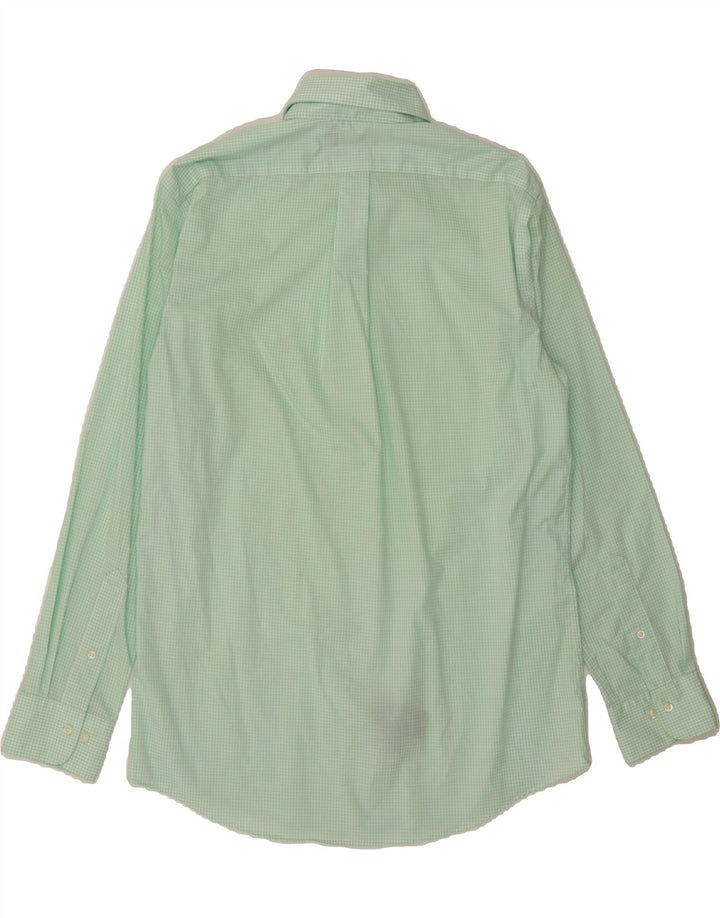 RALPH LAUREN Mens Slim Shirt Size 16 Large Green Check Cotton Vintage Ralph Lauren and Second-Hand Ralph Lauren from Messina Hembry 