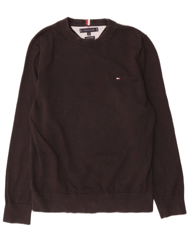 Tommy Hilfiger Mens Crew Neck Jumper Sweater Medium Black