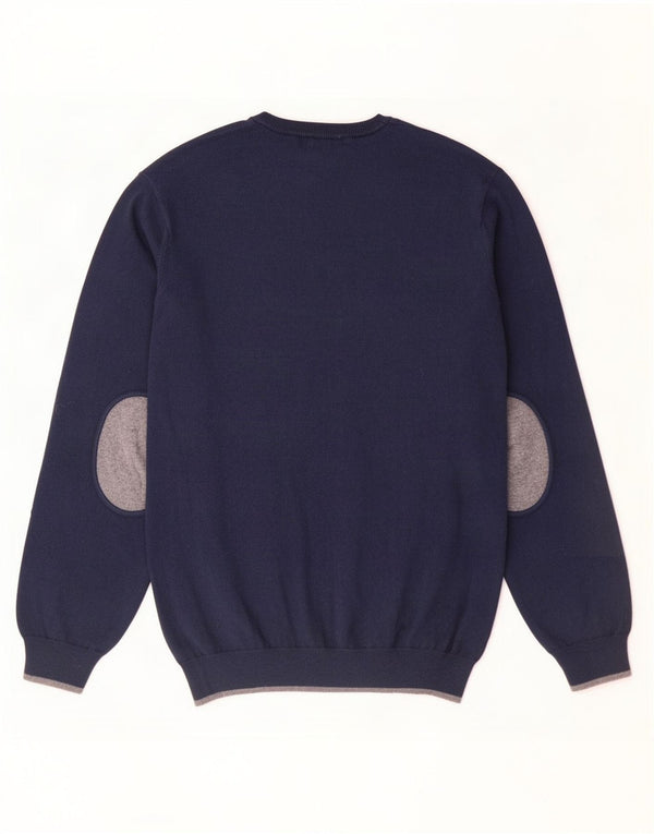 Armani Jeans Mens Regular Fit Crew Neck Jumper Sweater XL Navy Blue Cotton