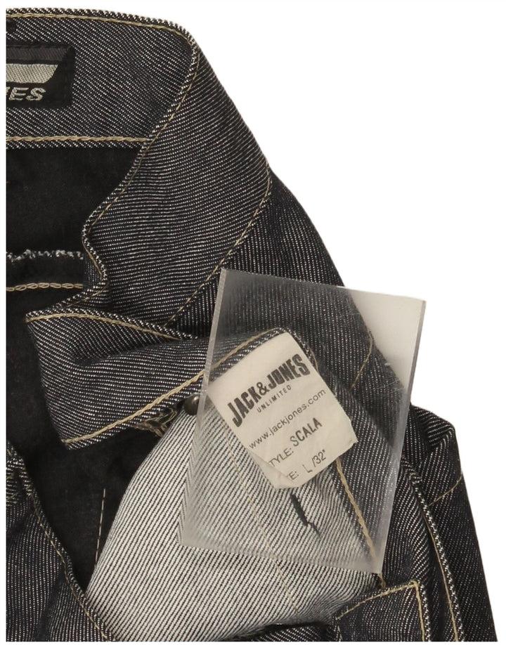 Jack & Jones Mens Straight Jeans W34 L32 Blue Cotton