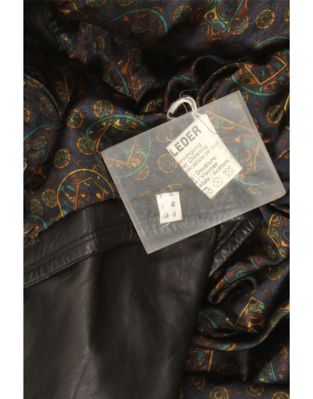 Vintage Womens Oversized Leather Jacket UK 18 XL Black Leather