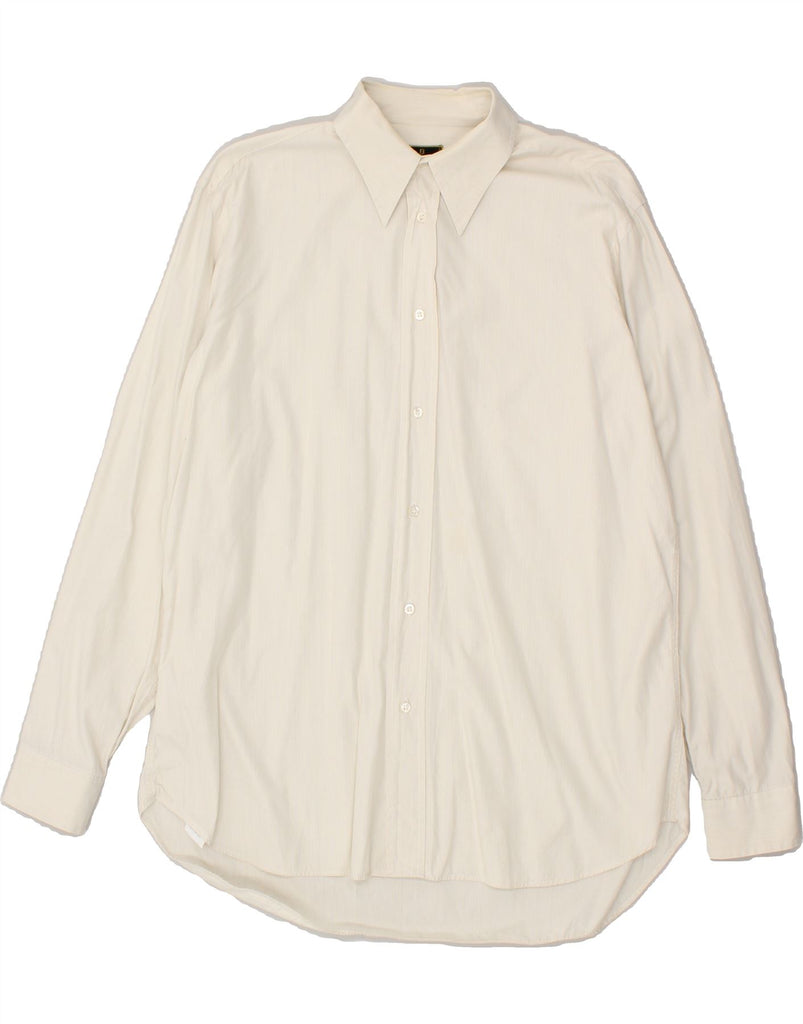 FENDI Mens Shirt Size 42 Large White Pinstripe Cotton | Vintage Fendi | Thrift | Second-Hand Fendi | Used Clothing | Messina Hembry 