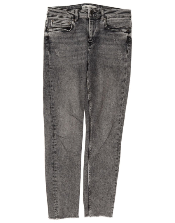 Zara Womens Slim Jeans EU 36 XS W26 L26 Grey Cotton