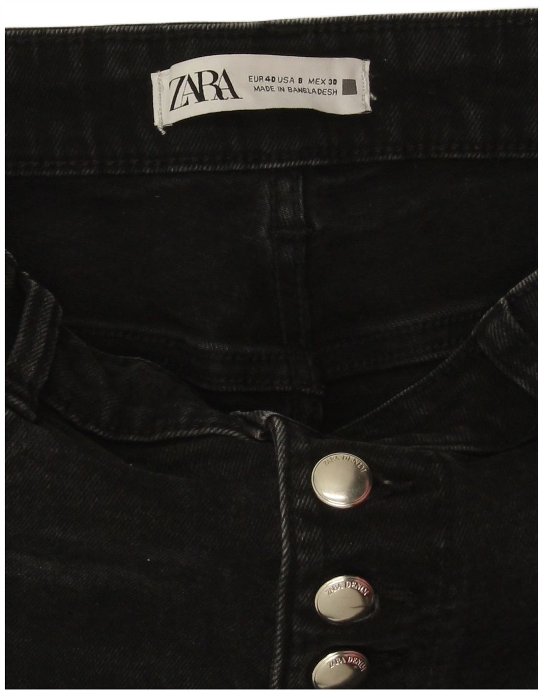 Zara Womens Bootcut Jeans EU 40 Medium W30 L26 Black Cotton