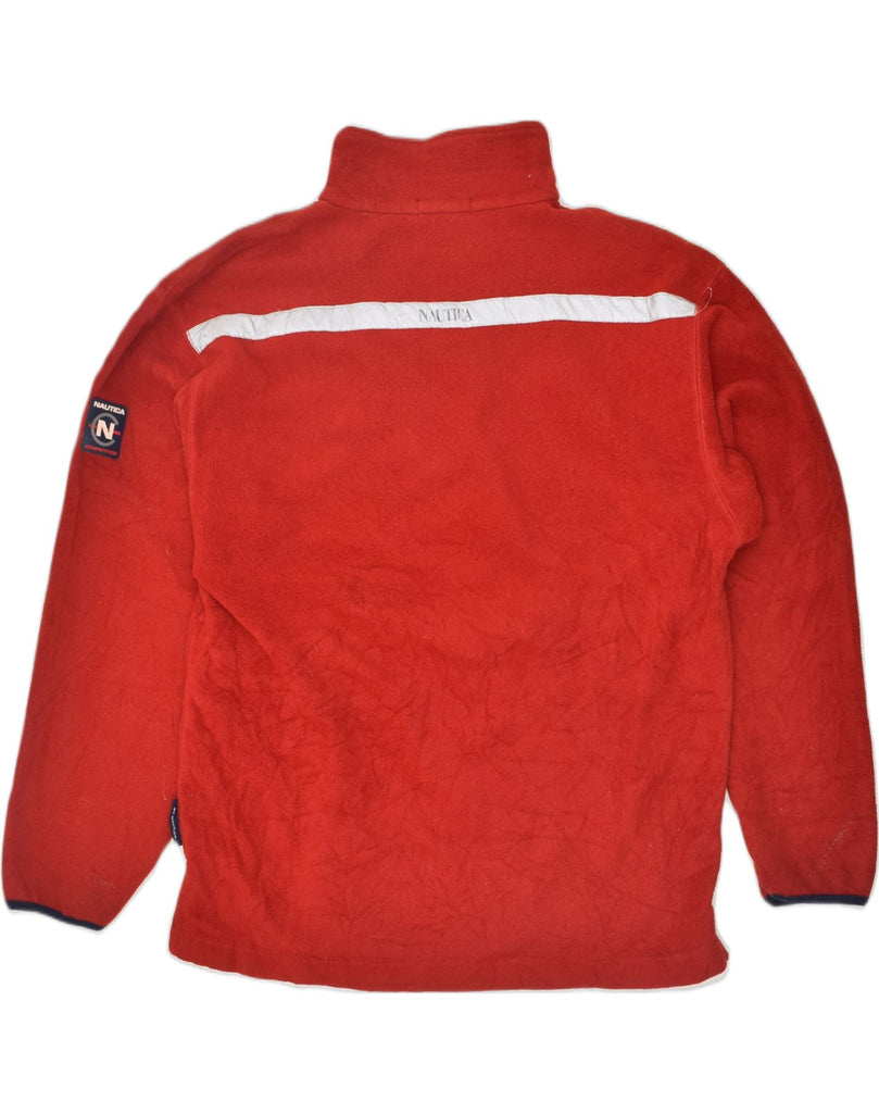 NAUTICA Mens Zip Neck Fleece Jumper Medium Red Polyester | Vintage Nautica | Thrift | Second-Hand Nautica | Used Clothing | Messina Hembry 