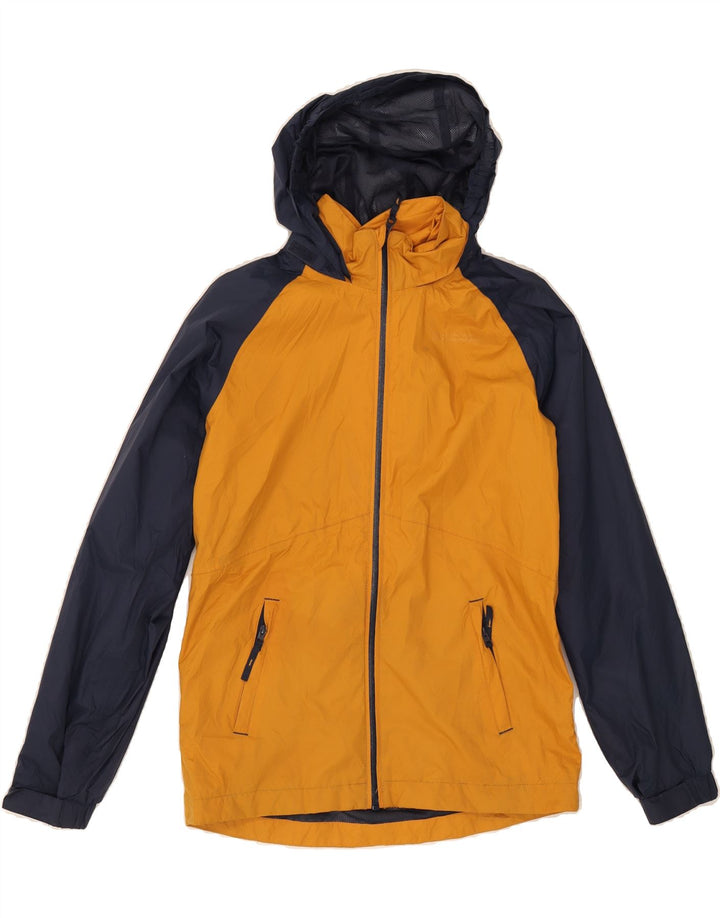 MOUNTAIN WAREHOUSE Boys Hooded Rain Jacket 12-13 Years Yellow Colourblock Vintage Mountain Warehouse and Second-Hand Mountain Warehouse from Messina Hembry 