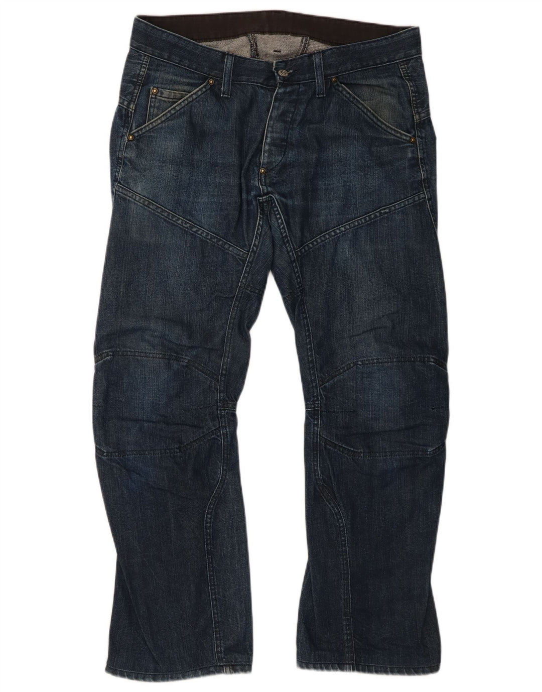G-Star Mens Straight Jeans W34 L29 Navy Blue Cotton