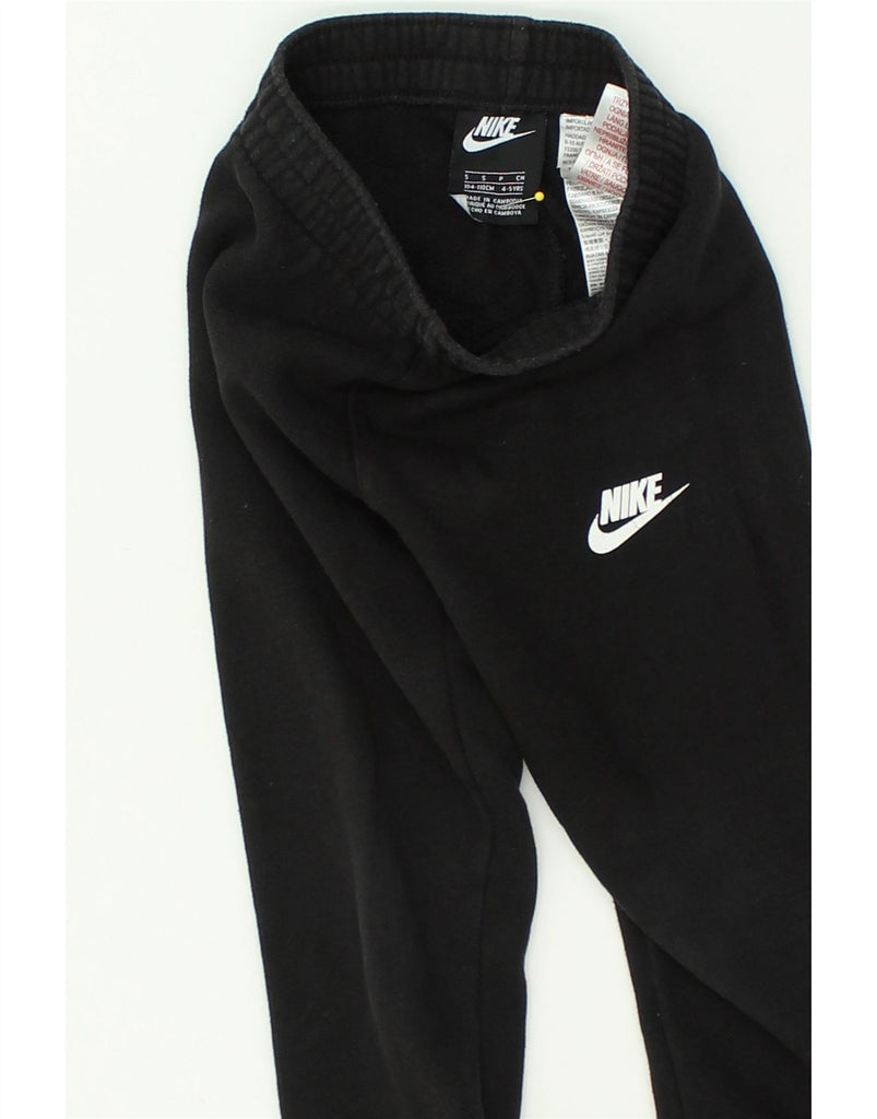 NIKE Boys Tracksuit Trousers Joggers 4-5 Years Small Black Cotton | Vintage Nike | Thrift | Second-Hand Nike | Used Clothing | Messina Hembry 