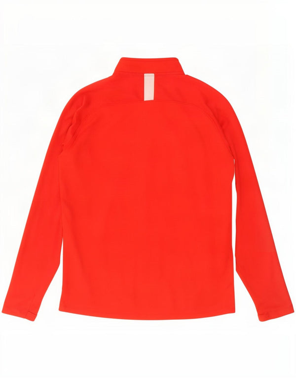 Nike Mens Dri Fit Zip Neck Pullover Tracksuit Top Large Red Colourblock