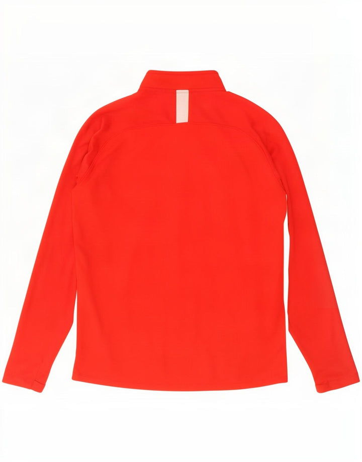 Nike Mens Dri Fit Zip Neck Pullover Tracksuit Top Large Red Colourblock