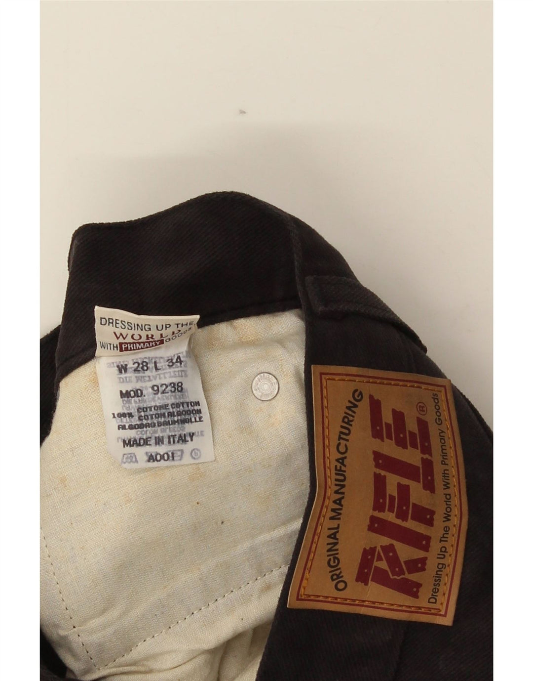 Rifle Mens Straight Jeans W28 L34 Black Cotton
