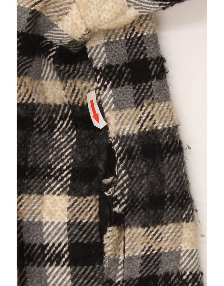 Zara Mens Utility Jacket UK 40 Large Beige Check Polyester