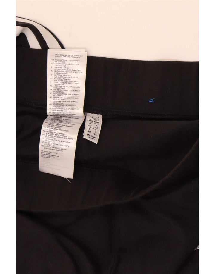 Adidas Womens Leggings UK 14 Large Black Cotton