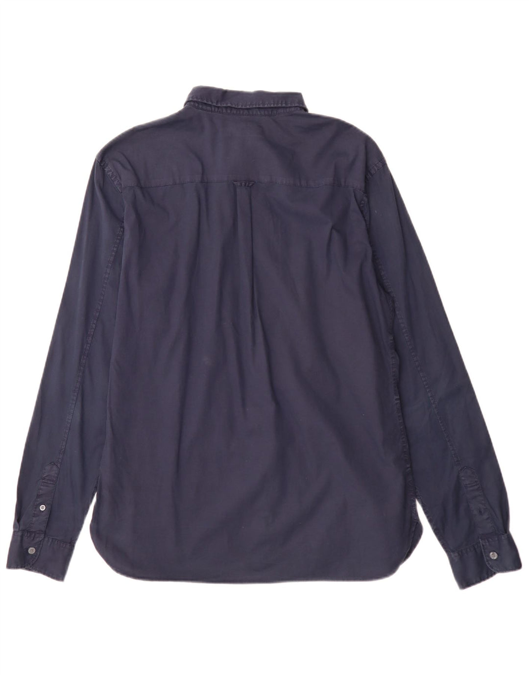 All Saints Mens Regular Fit Shirt Large Navy Blue Cotton