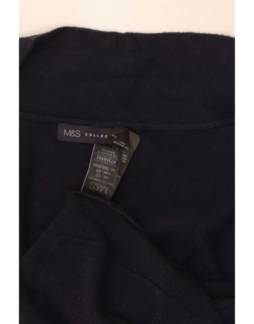 Marks & Spencer Womens Longline Cardigan Sweater UK 12 Medium Navy Blue