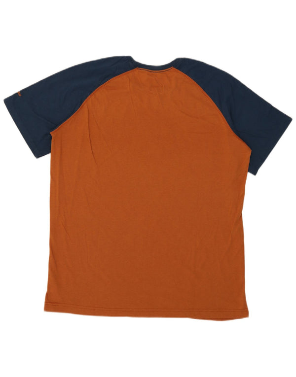 Hard Rock Cafe Mens Heritage Graphic T-Shirt Top XL Orange Colourblock