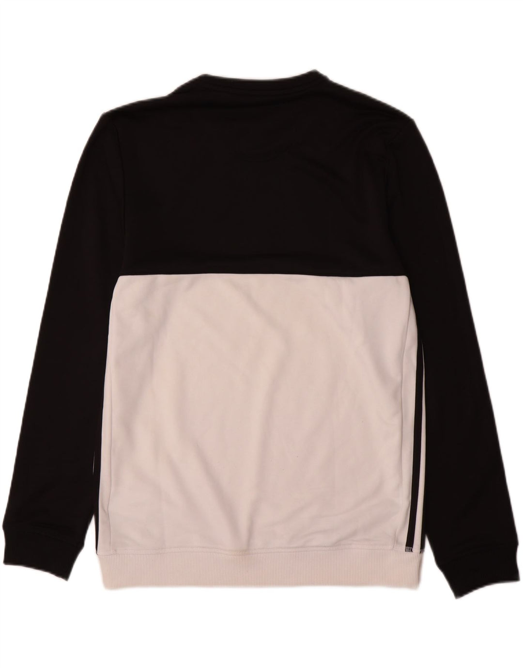 Adidas Mens Sweatshirt Jumper Medium Black Colourblock Polyester