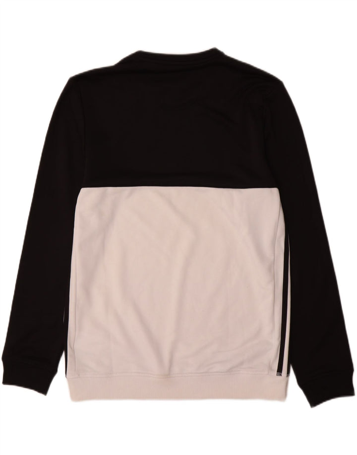 Adidas Mens Sweatshirt Jumper Medium Black Colourblock Polyester