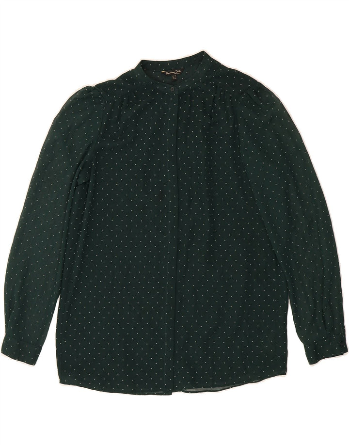 MASSIMO DUTTI Womens Shirt Blouse EU 36 XS Green Polka Dot Polyester Vintage Massimo Dutti and Second-Hand Massimo Dutti from Messina Hembry 