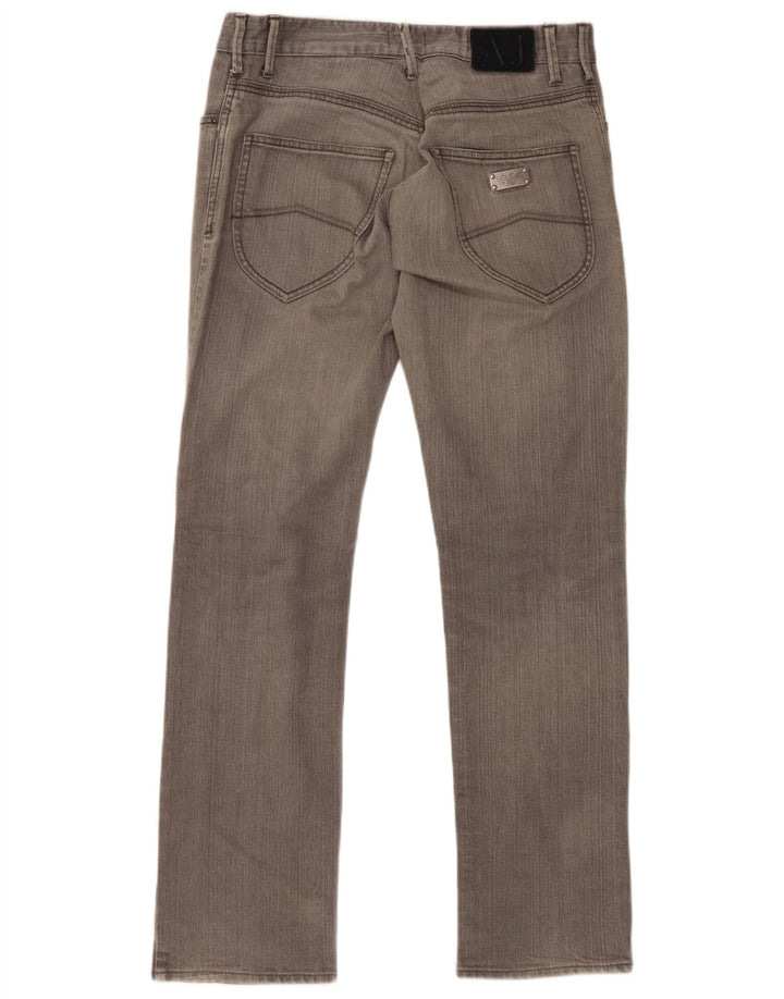 ARMANI Mens Straight Jeans W33 L33 Grey Cotton