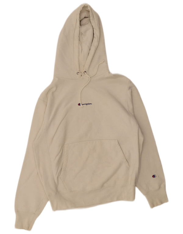 Champion Mens Reverse Weave Hoodie Jumper Medium White