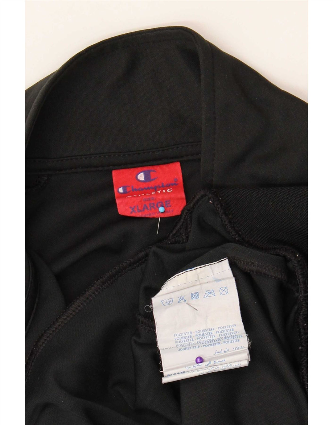 Champion Mens Tracksuit Top Jacket XL Black Colourblock Polyester