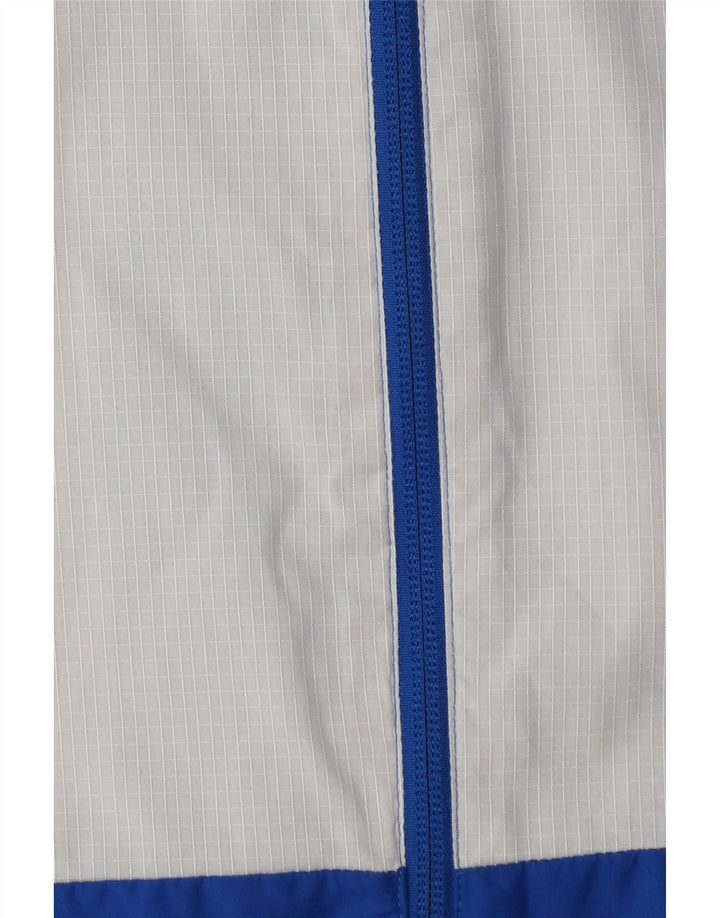 Adidas Mens Hooded Rain Jacket UK 38 Medium Blue Colourblock Polyester