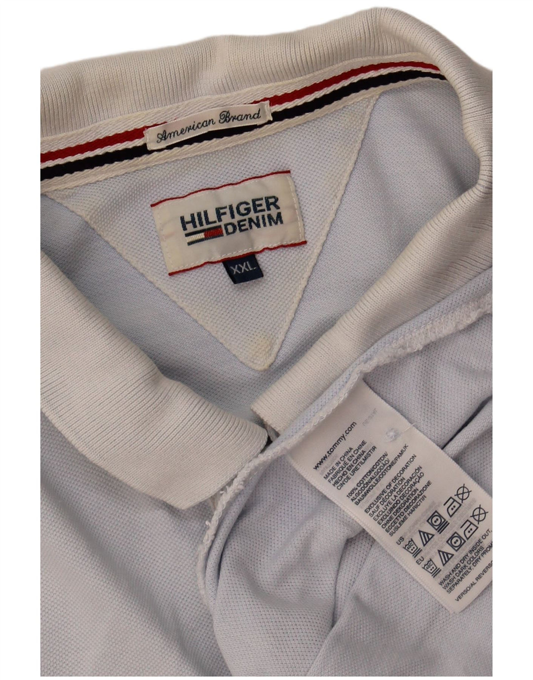 TOMMY HILFIGER Mens Polo Shirt 2XL Blue Cotton