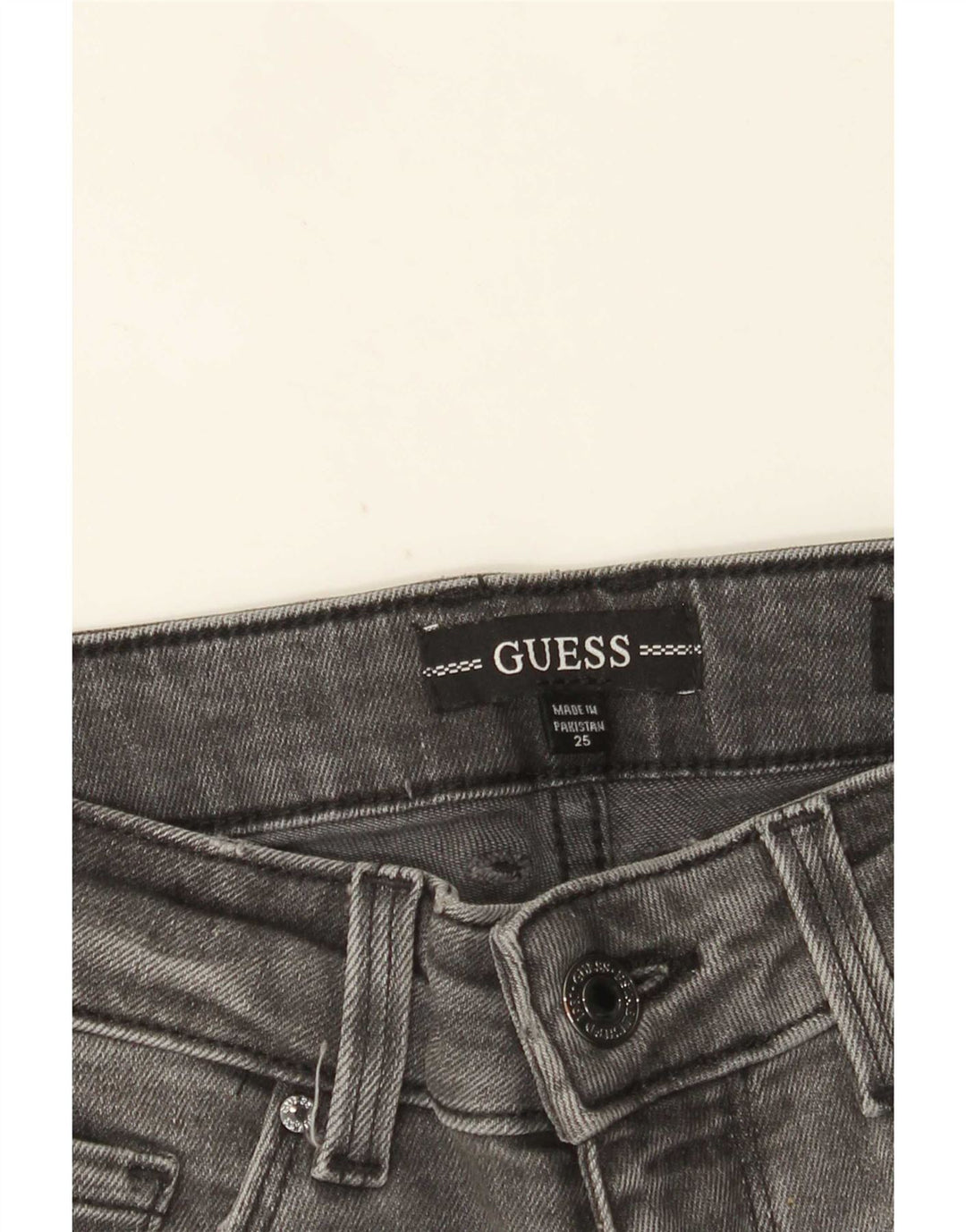 Guess Womens Mid Rise Skinny Jeans W25 L30 Grey