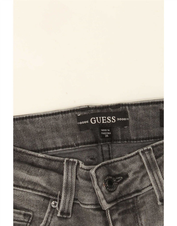 Guess Womens Mid Rise Skinny Jeans W25 L30 Grey