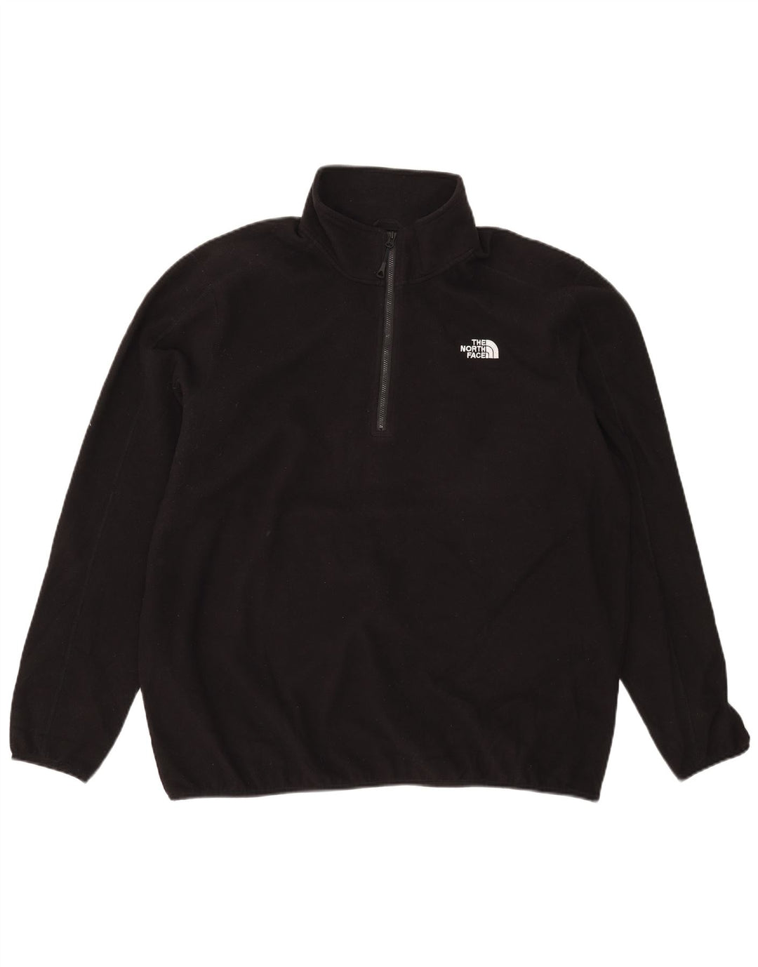 The North Face Mens Zip Neck Fleece Jumper 2XL Black Polyester