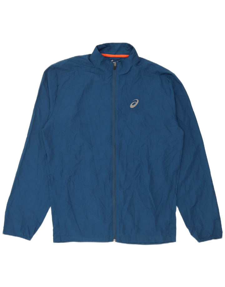Asics Mens Tracksuit Top Jacket XL Blue Polyester