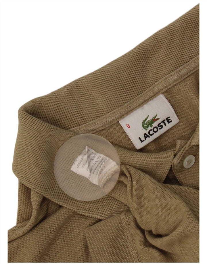 Lacoste Mens Polo Shirt Size 6 XL Beige Cotton