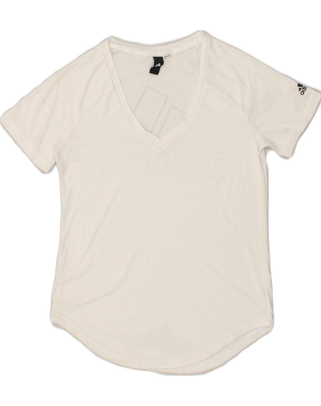 ADIDAS Womens T-Shirt Top UK 10 Small White | Vintage Adidas | Thrift | Second-Hand Adidas | Used Clothing | Messina Hembry 