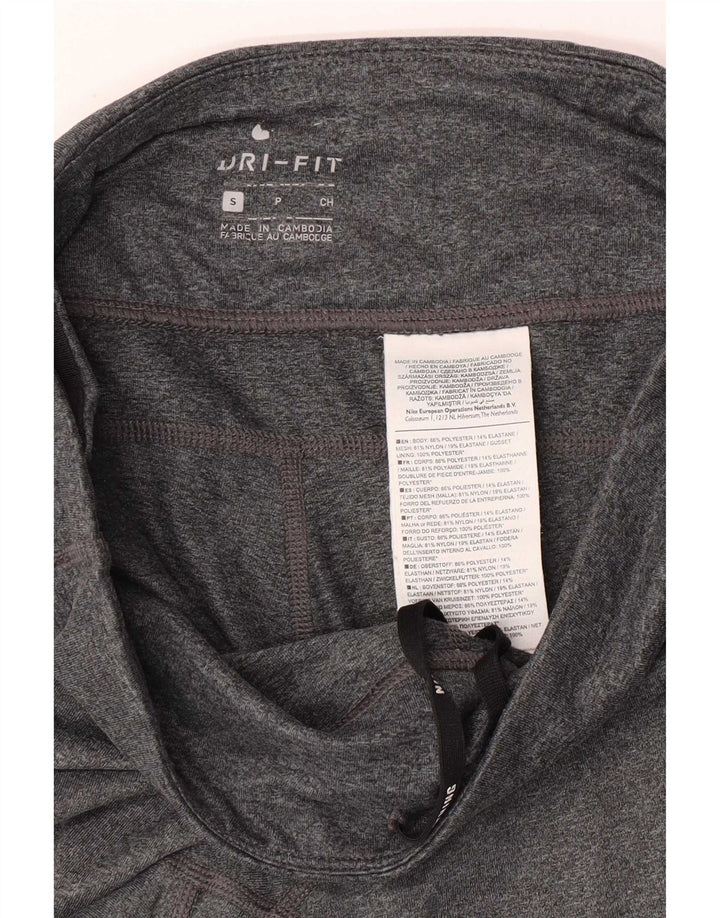 Nike Womens Dri Fit Leggings UK 10 Small Grey Polyester