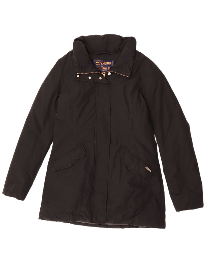 Woolrich Womens Padded Coat UK 10 Small Black Cotton
