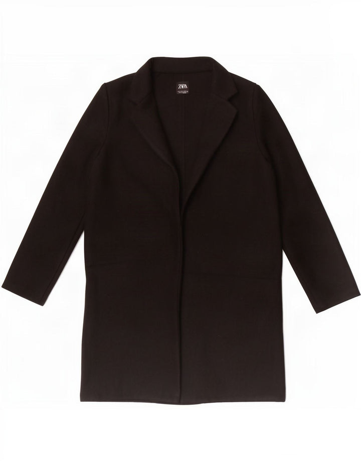 Zara Womens Open Overcoat UK 10 Small Black