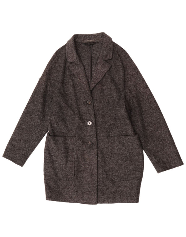 Esprit Womens Longline Loose Fit Cardigan Sweater UK 16 Large Grey Flecked