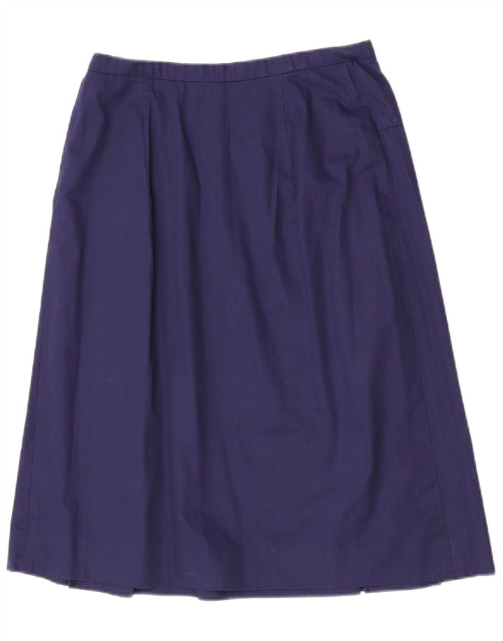 Vintage Womens A-Line Skirt W28 Medium Navy Blue Cotton