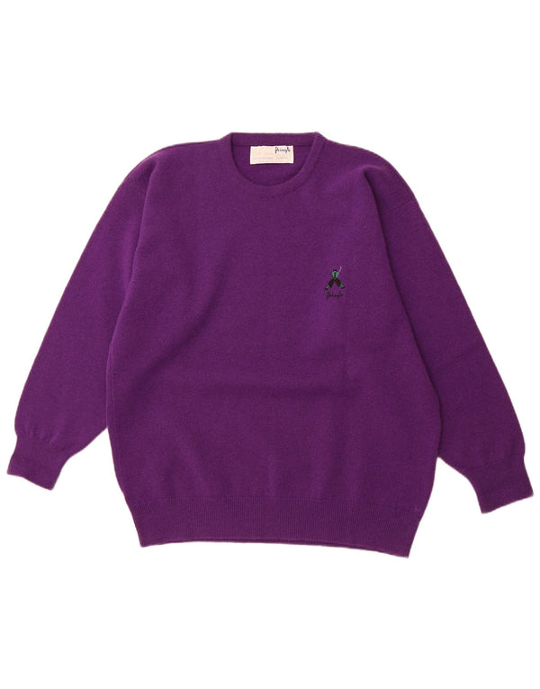 PRINGLE Mens Crew Neck Jumper Sweater Medium Purple New Wool