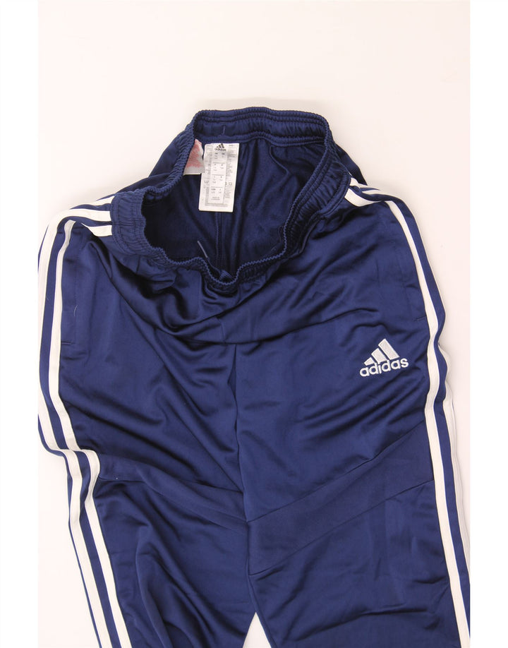 ADIDAS Boys Tracksuit Trousers 13-14 Years Navy Blue Polyester Vintage Adidas and Second-Hand Adidas from Messina Hembry 