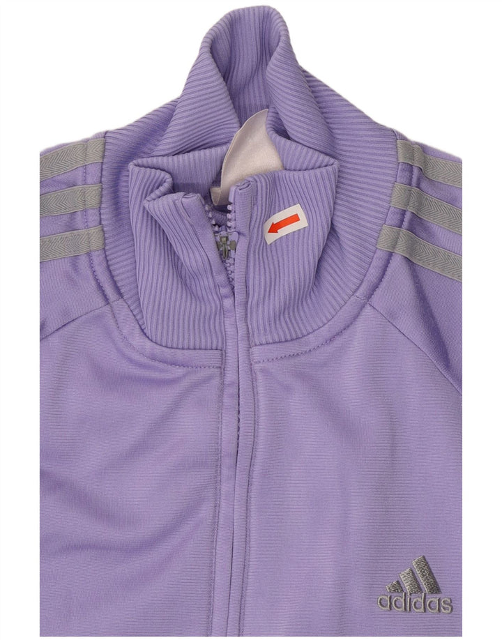 Adidas Womens Tracksuit Top Jacket UK 12 Medium Purple Polyester