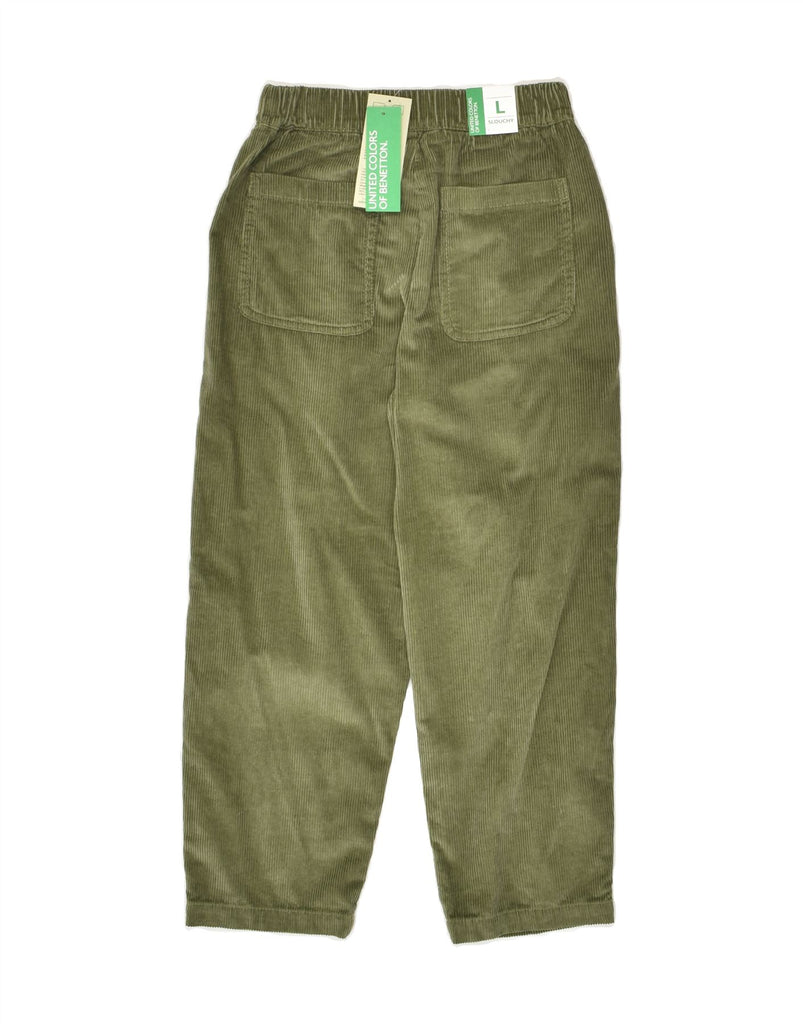 BENETTON Girls Loose Fit Corduroy Trousers 8-9 Years Large W22 L22 Green | Vintage Benetton | Thrift | Second-Hand Benetton | Used Clothing | Messina Hembry 