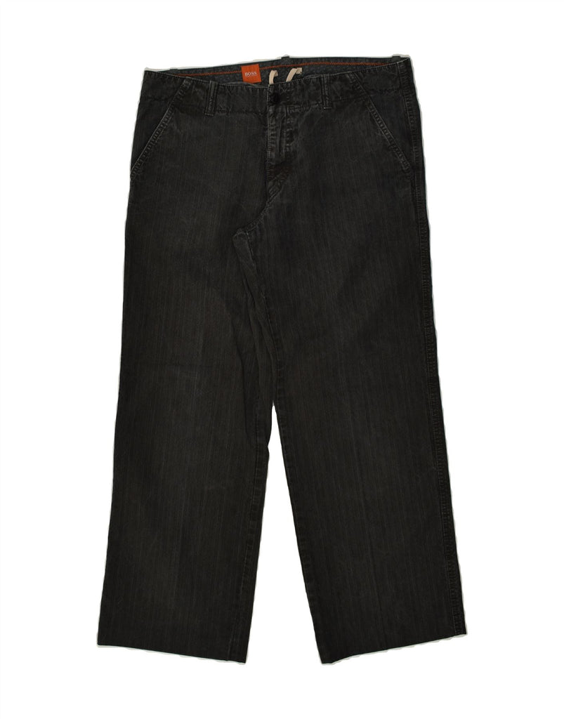 HUGO BOSS Mens Straight Chino Trousers IT 50 Large W34 L30 Grey Striped | Vintage Hugo Boss | Thrift | Second-Hand Hugo Boss | Used Clothing | Messina Hembry 
