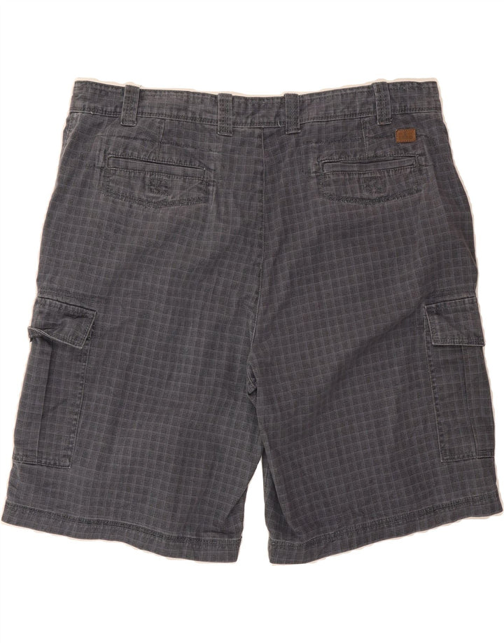 IZOD Mens Cargo Shorts W42 2XL Grey Check Cotton Vintage Izod and Second-Hand Izod from Messina Hembry 