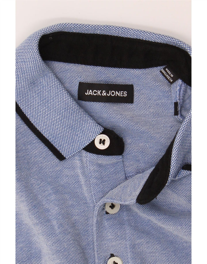 JACK & JONES Mens Polo Shirt Medium Blue Cotton Vintage Jack & Jones and Second-Hand Jack & Jones from Messina Hembry 