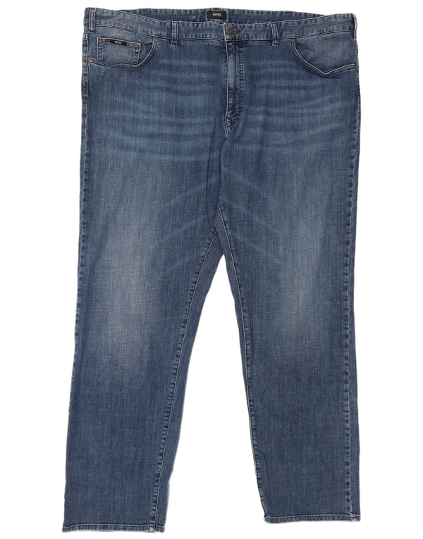 Hugo Boss Mens Straight Jeans W48 L34 Blue Cotton