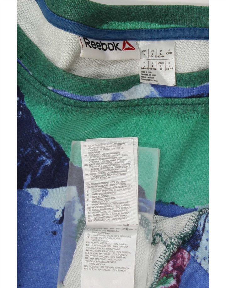 Reebok Womens Graphic Sweatshirt Jumper UK 16/18 Large Multicoloured